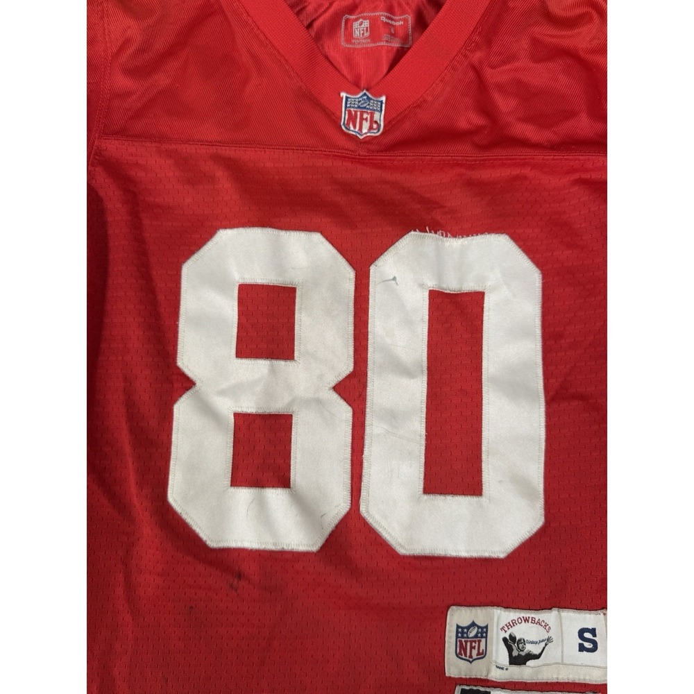Reebok NFL Vintage San Fransisco 49ers Boys Jersey Jerry Rice Size Small 8 Red - Picture 7 of 16